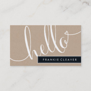 Carte De Visite MODERNE SIMPLE script hello type tendance kraft