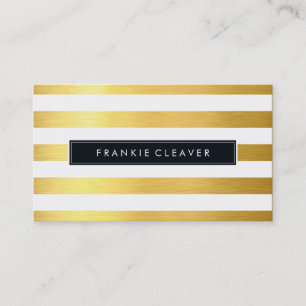 Carte De Visite MODERNE SIMPLE STRIPE MOTIF audacieux feuille or t