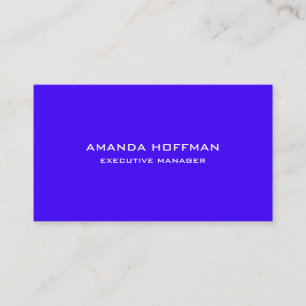 Carte De Visite Moderne simple Ultramarine bleu professionnel simp