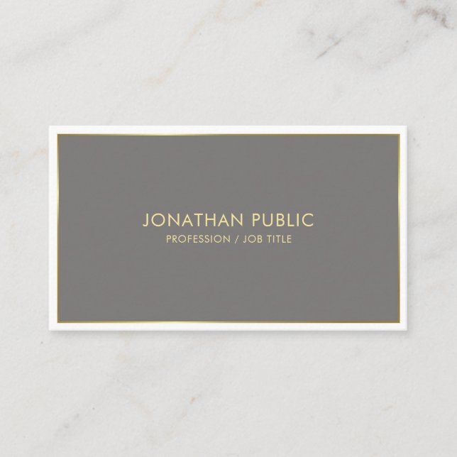 Carte De Visite Moderne Sophistiqué Professionnel Brown Plain Luxe (Devant)