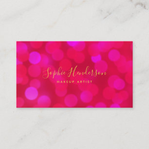 Carte De Visite Moderne tendance calligraphie rose Bokeh lumières
