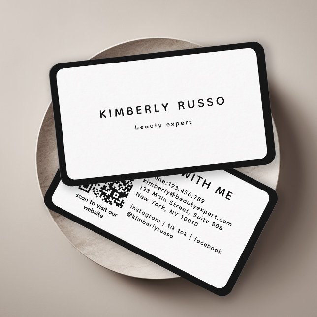 Carte De Visite Moderne, tendance, Code QR, Salon (Créateur téléchargé)