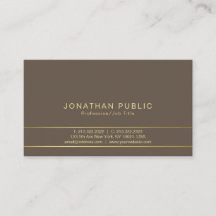 Carte De Visite Moderne tendance, design Brown alliage sobre