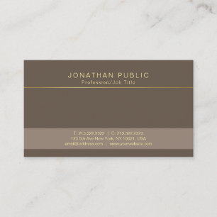 Carte De Visite Moderne tendance, design Brown alliage sobre