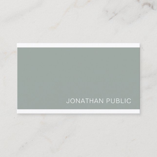 Carte De Visite Moderne tendance Design élégant vert élégant Desig (Devant)
