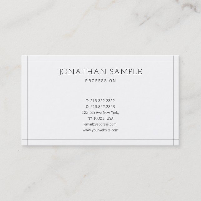 Carte De Visite Moderne tendance Design simple élégant Luxe élégan (Devant)