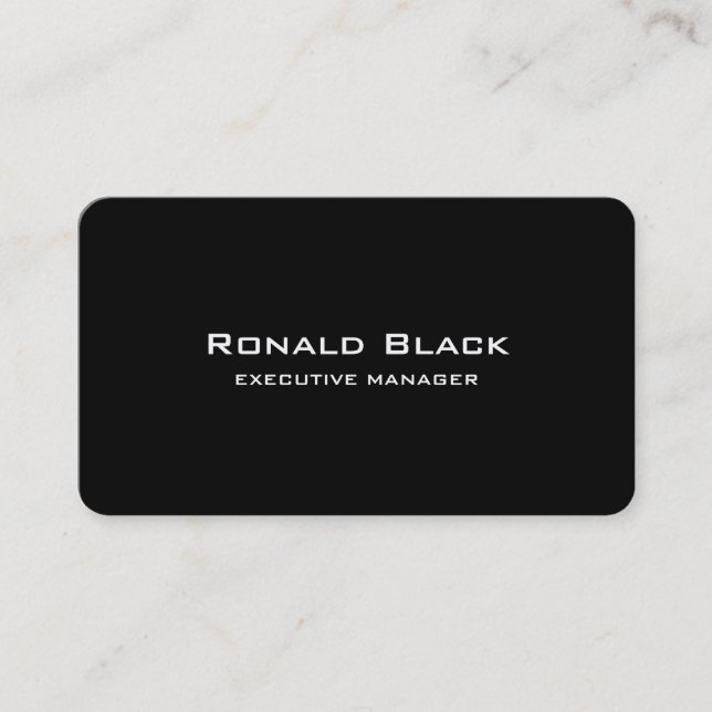 Carte De Visite Moderne tendance Elegant Black Executive Manager (Devant)