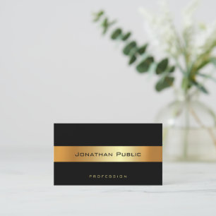 Carte De Visite Moderne tendance Elégant Black Gold Professional