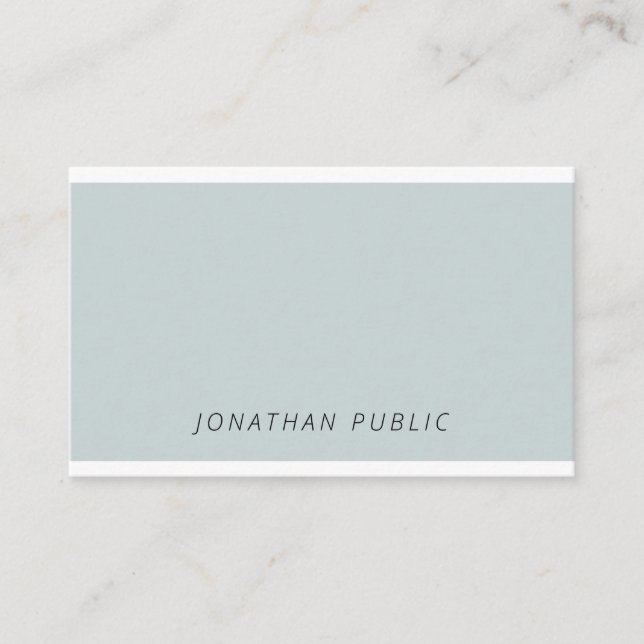 Carte De Visite Moderne tendance Elégant Bleu Vert Simple Modèle (Devant)