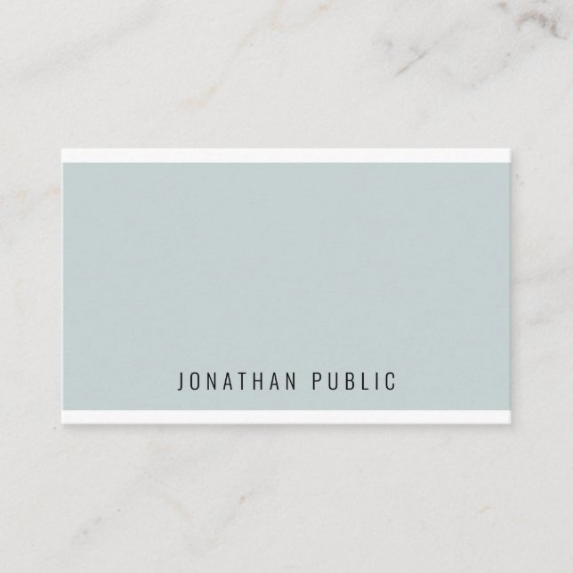 Carte De Visite Moderne tendance Elégant Bleu Vert Simple Modèle (Devant)