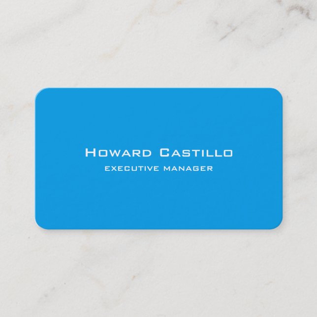 Carte De Visite Moderne tendance Elegant Blue White Manager (Devant)