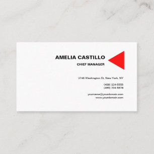 Carte De Visite Moderne tendance Elégant contemporain Rouge Blanc