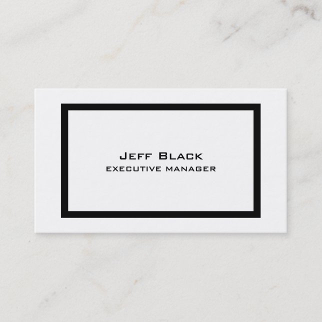 Carte De Visite Moderne tendance Elégant noir blanc (Devant)