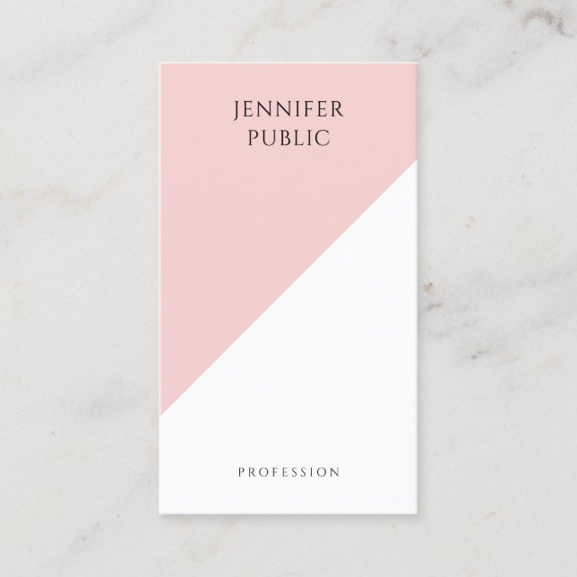 Carte De Visite Moderne tendance Elégant Rose Bleu Modèle simple (Devant)