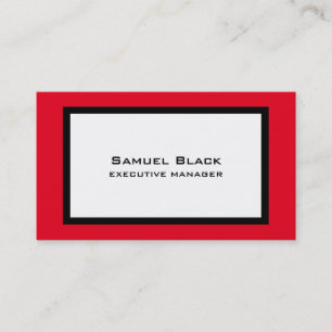Carte De Visite Moderne tendance Elégant Rouge Noir Blanc
