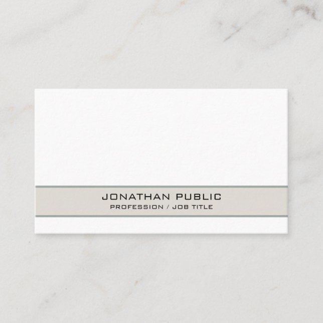 Carte De Visite Moderne tendance Élégant Simple Chic Professionnel (Devant)