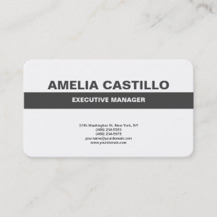 Carte De Visite Moderne tendance Élégant Simple Gris Blanc Gras