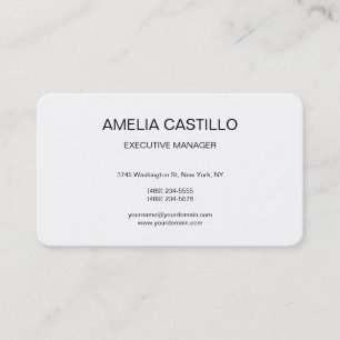 Carte De Visite Moderne tendance Élégant Simple Noir Blanc