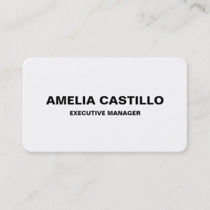 Carte De Visite Moderne tendance Élégant Simple Noir Blanc Gras