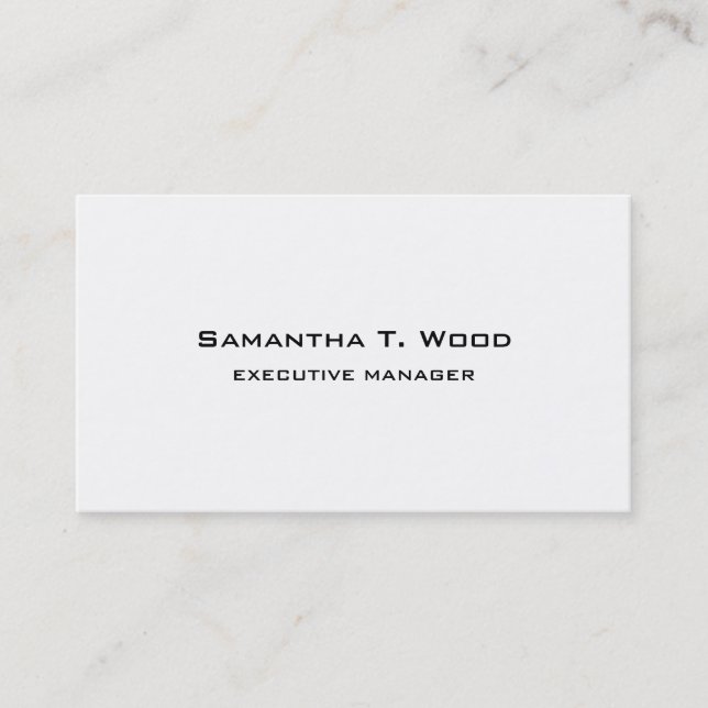 Carte De Visite Moderne tendance Elégant Simple White Manager (Devant)