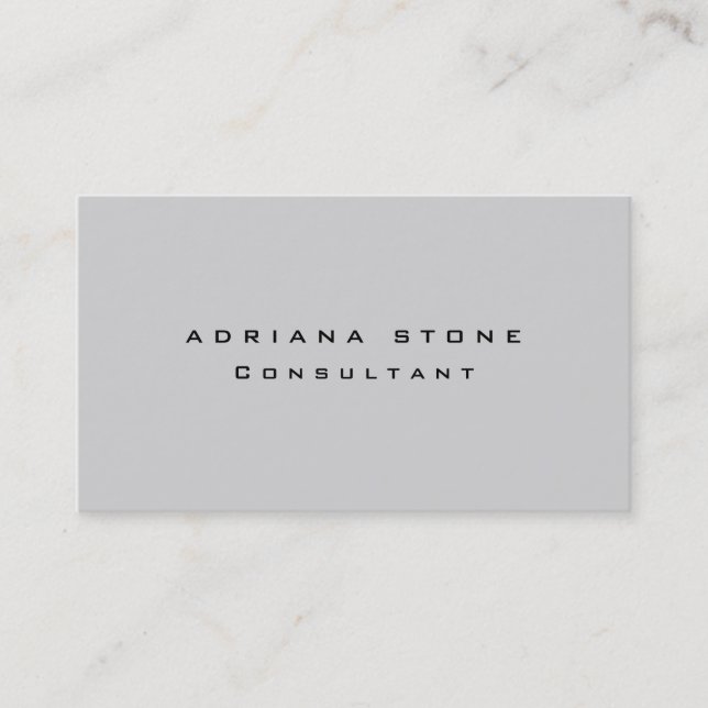 Carte De Visite Moderne tendance Plaine simple gris clair Professi (Devant)