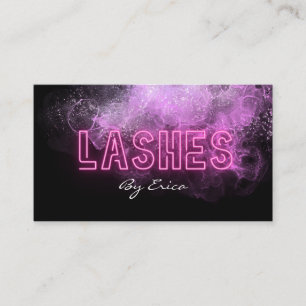 Carte De Visite Moderne tendance rose Neon Lashes Beauté Business 