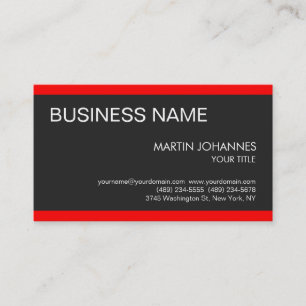 Carte de visite moderne tendance rouge foncé gris 