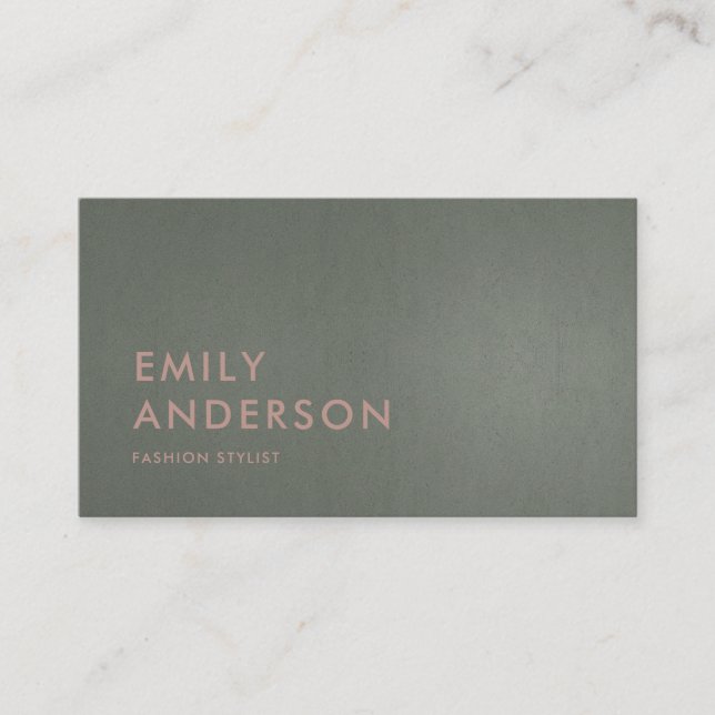 CARTE DE VISITE MODERNE TENDANCE SIMPLE MINIMAL FAUX SOMBRE D'ARGE (Devant)