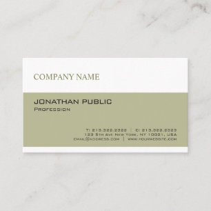 Carte De Visite Moderne tendance Simple Vert Blanc simple Entrepri