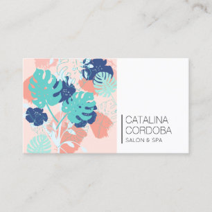 Carte De Visite Moderne Tropical Monstera Leaf Motif Arts Salon