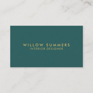Carte De Visite Moderne Turquoise Gold Minimal Professionnel