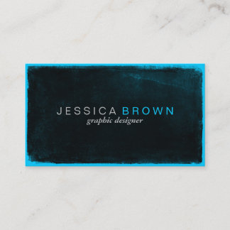 Carte de visite moderne turquoise lisse de cru de