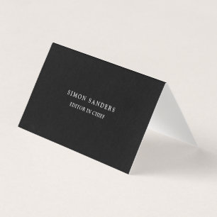 Carte De Visite Moderne Uni Minimaliste Noir