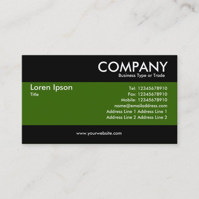 Carte De Visite Moderne - Vert (Devant)