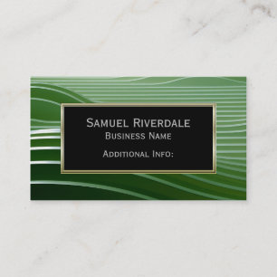Carte de visite moderne vert rayures 2