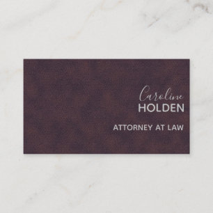Carte De Visite Moderne violet Pebbled Cuir Texture Professionnel