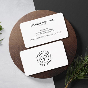 Carte De Visite Moderne votre église Logo Ministre Noir et Blanc