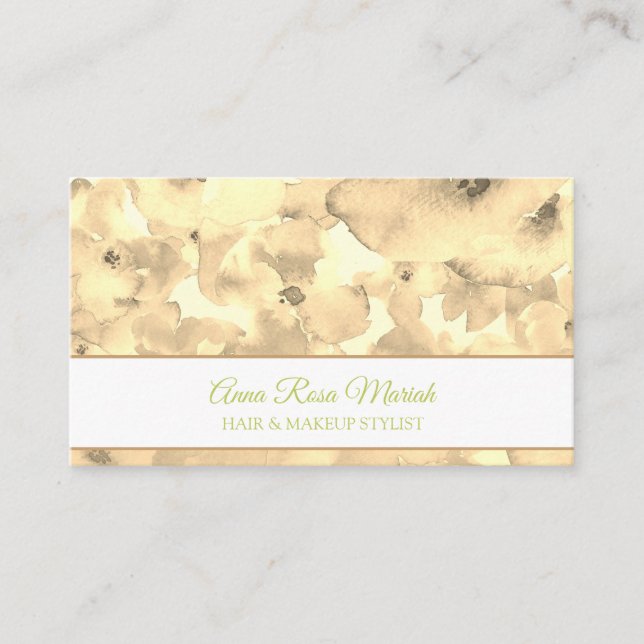 Carte De Visite *~* Modernité Chic Flore Motif Floral Beauté Spa (Devant)