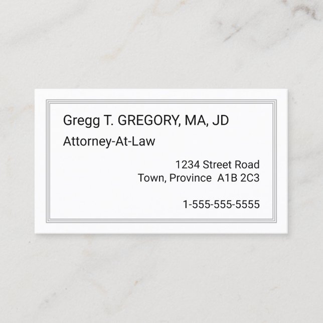 Carte de visite modeste et minimal (Devant)