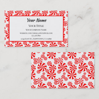 Carte de visite modifiable Bonbon au poivre rouge