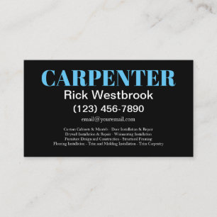 Carte de visite modifiable de carpenter moderne en
