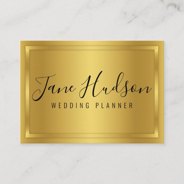 Carte de visite modifiable minimaliste or élégant  (Devant)