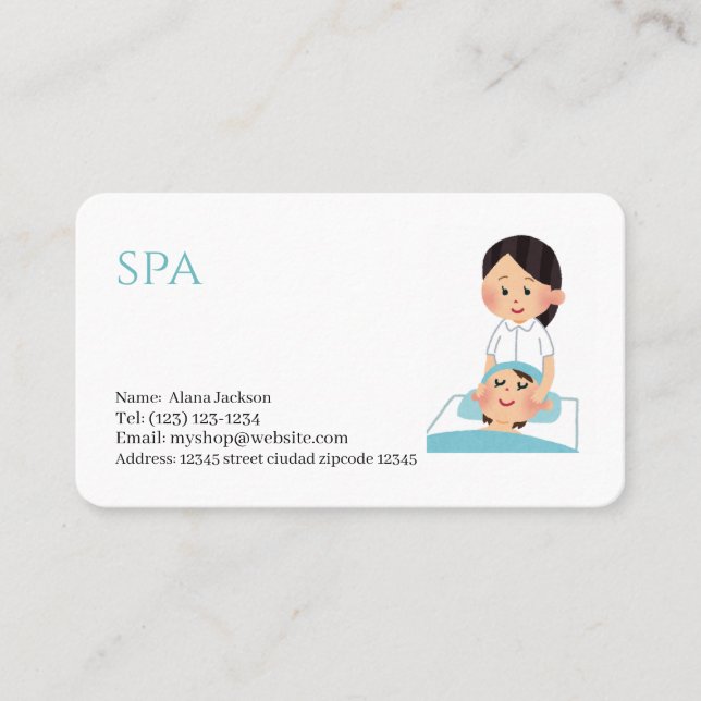 carte de visite modifiable services de spa (Devant)