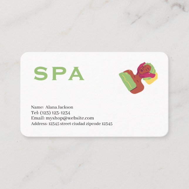 carte de visite modifiable services spa (Devant)