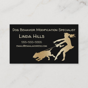 Carte De Visite Modification de comportement de chien d'or de Faux