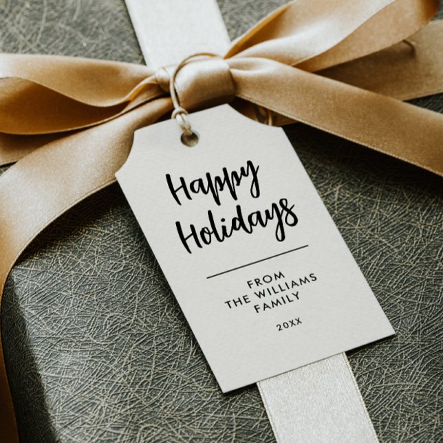 Carte De Visite MOINS DE JOYEUX VACANCES NOM do-it-yourself BALISE (save money cheap gift tag minimal style elegant black white DO IT YOURSELF)