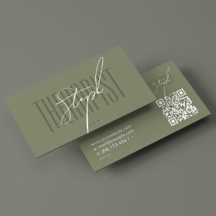Carte De Visite Moins Physique Thérapeute Signature Sage Moderne