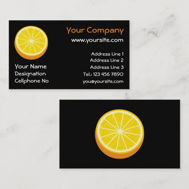 Carte De Visite Moitié orange (Devant / Derrière)