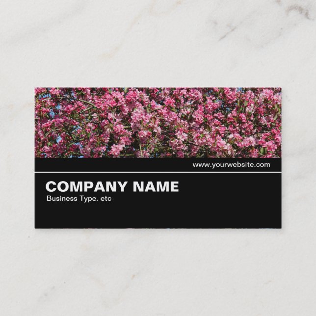 Carte De Visite Moitié V2 - Fleur de cerisier rose (Devant)