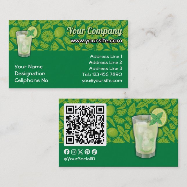 Carte De Visite Mojito (Devant / Derrière)